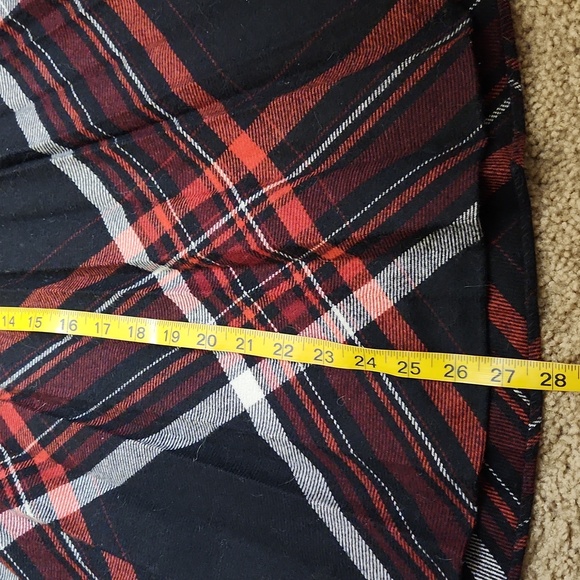 Plaid A-Line Skirt - Red and Black. Vintage Wool Academia Midi Skirt - Picture 12 of 12